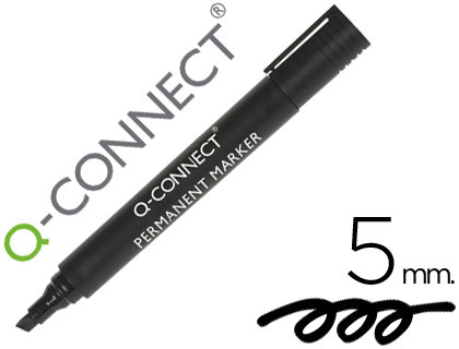 Rotulador Q-Connect tinta negra punta biselada